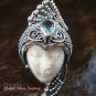 Sterling Silver Blue Topaz Goddess Cocktail Ring  GDR-1101-PS