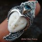 Sterling Silver Blue Topaz Goddess Cocktail Ring  GDR-1101-PS