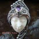 Sterling Silver Amethyst Goddess Cocktail Ring GDR-1102-PS