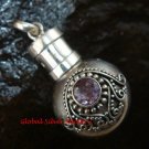 New Model 925 Silver Bali Ornate Cremation Pendant w/Amethyst PP-383-KT