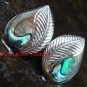 Sterling Silver Leaf Design Paua Shell Earrings ER-659-PS