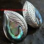Sterling Silver Leaf Design Paua Shell Earrings ER-659-PS