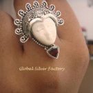 Silver and Trillion Garnet Goddess Ring GDR-1230-KT