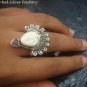 Silver and Trillion Garnet Goddess Ring GDR-1230-KT