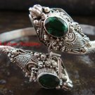 Sterling Silver Green Quartz Snake Bangle SBB-226-KT