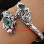 Sterling Silver Green Quartz Snake Bangle SBB-226-KT