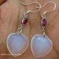 925 Silver Synthetic Opalite Ruby Heart Earrings SJ-131a-GSF