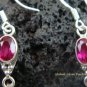 925 Silver Synthetic Opalite Ruby Heart Earrings SJ-131a-GSF