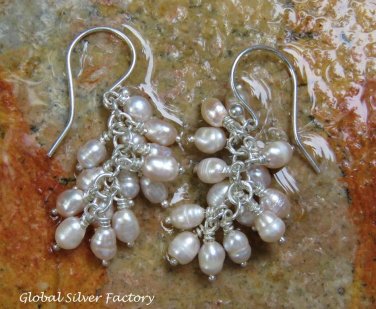 Natural South Sea Pearl Cluster Dangle Earrings ER-842-NY