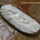Silver Carved Lady and Bear Pendant BP-209-KA