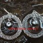 Sterling Silver & Blue Topaz Gemstone Round Dangle Earrings ER-662-PS