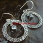 Sterling Silver & Blue Topaz Gemstone Round Dangle Earrings ER-662-PS