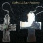 Sterling Silver Peridot Cross Earrings ER-726-KA