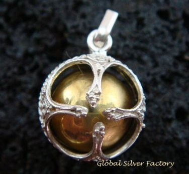 925 Silver 14mm Chakra Chime Ball Pendant CH-312-KT
