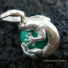 925 Silver Green Gecko Chime Ball 12mm CH-314-KT