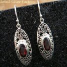 Sterling Silver & Garnet Bali Designer Earrings ER-755-KT