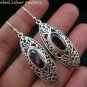 Sterling Silver & Garnet Bali Designer Earrings ER-755-KT
