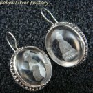 Sterling Silver & Natural Crystal Carved  Guan Yin Earrings ER-756-KT