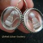 Sterling Silver & Natural Crystal Carved  Guan Yin Earrings ER-756-KT