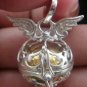 Sterling Silver Angel Wings Harmony Ball / Pergnancy Ball/ Mexican Bola Pendant HB-375-KT