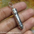 Sterling Silver and Garnet Cobblestone Design Perfume Pendant PP-461-KA