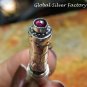 Sterling Silver and Garnet Cobblestone Design Perfume Pendant PP-461-KA