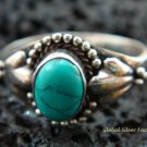 Sterling Silver Turquoise Gemstone Ring RI-278-KT