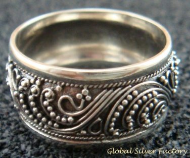 925 Silver Bali Filigree Style Unisex Ring SR-163-PS