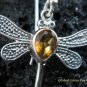 925 Silver & Citrine Dragonfly Earrings ER-550-KT