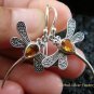 925 Silver & Citrine Dragonfly Earrings ER-550-KT