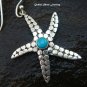925 Silver Turquoise Starfish Earrings ER-564-NY