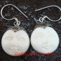 Handmade 925 Silver Moon Face Carved Ox Bone Earrings GDE-1154-KA
