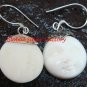 Handmade 925 Silver Moon Face Carved Ox Bone Earrings GDE-1154-KA