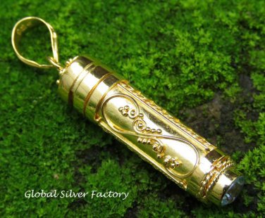 Gold Plated Perfume Pendant with Blue Topaz GPP-112-KT