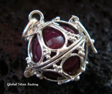 Silver purple Harmony Chime Ball Pendant HB-312-KT