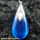 925 Silver Blue Shappire (syn) Pendant SJ-204-KT