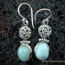 925 Silver Bali Design Larimar Earrings ER-490-NY