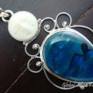 925 Silver Moon Face & Shell Goddess Pendant GDP-504-NY