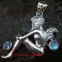 Sterling Silver, Moonstone, Amethyst Fairy Pendant SP-511-PS