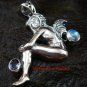 Sterling Silver, Moonstone, Amethyst Fairy Pendant SP-511-PS