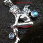 Sterling Silver, Moonstone, Amethyst Fairy Pendant SP-511-PS