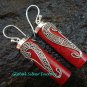 Bali Sterling Silver Coral Tube Earrings ER-597-NY