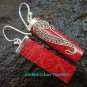 Bali Sterling Silver Coral Tube Earrings ER-597-NY