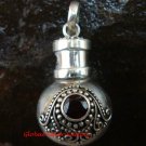 New Model 925 Silver Bali Ornate Cremation Pendant w/Garnet PP-384-KT