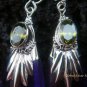 Silver Peridot & Synthetic Teardrop Amethyst Earrings SJ-140-KT