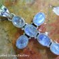 Sterling Silver Rainbow Moonstone Cross Pendant SP-788-NY