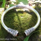 Sterling Silver and Garnet Bangle SBB-485