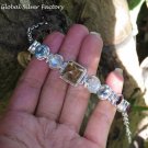 Silver and Mixed Gemstone Bracelet SBB-491