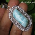 Filigree Silver and Larimar Pendant SP-851