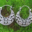 Sterling Silver Bali Filigree Hoop Earrings SE-282